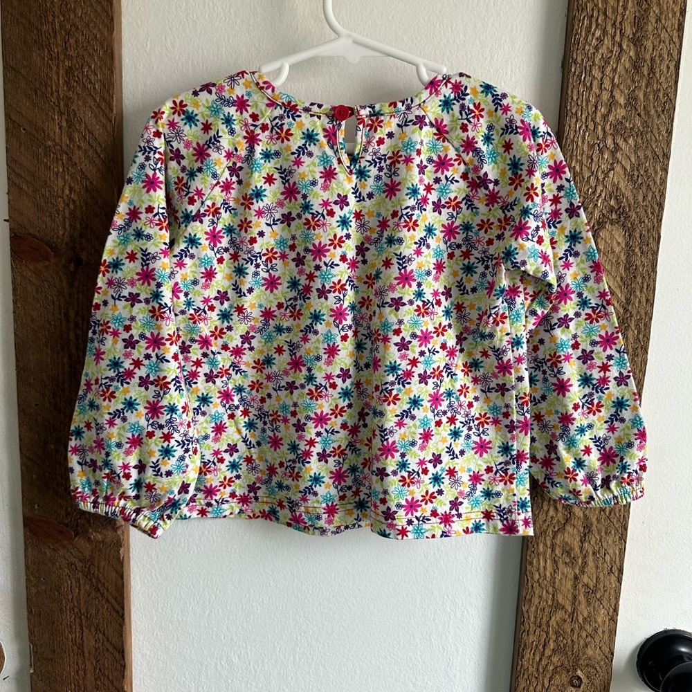 New Hanna Andersson Top Girls 4 / 100 Long Sleeve Knit Floral